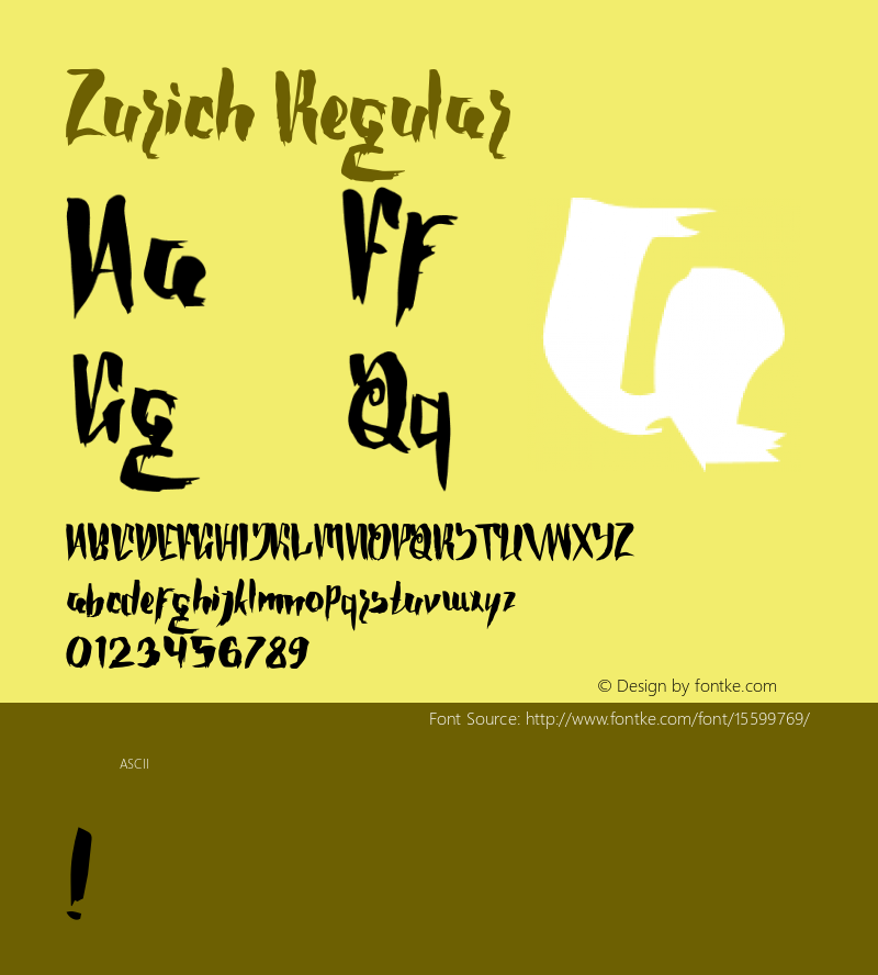 Zurich Regular 1.000 Font Sample