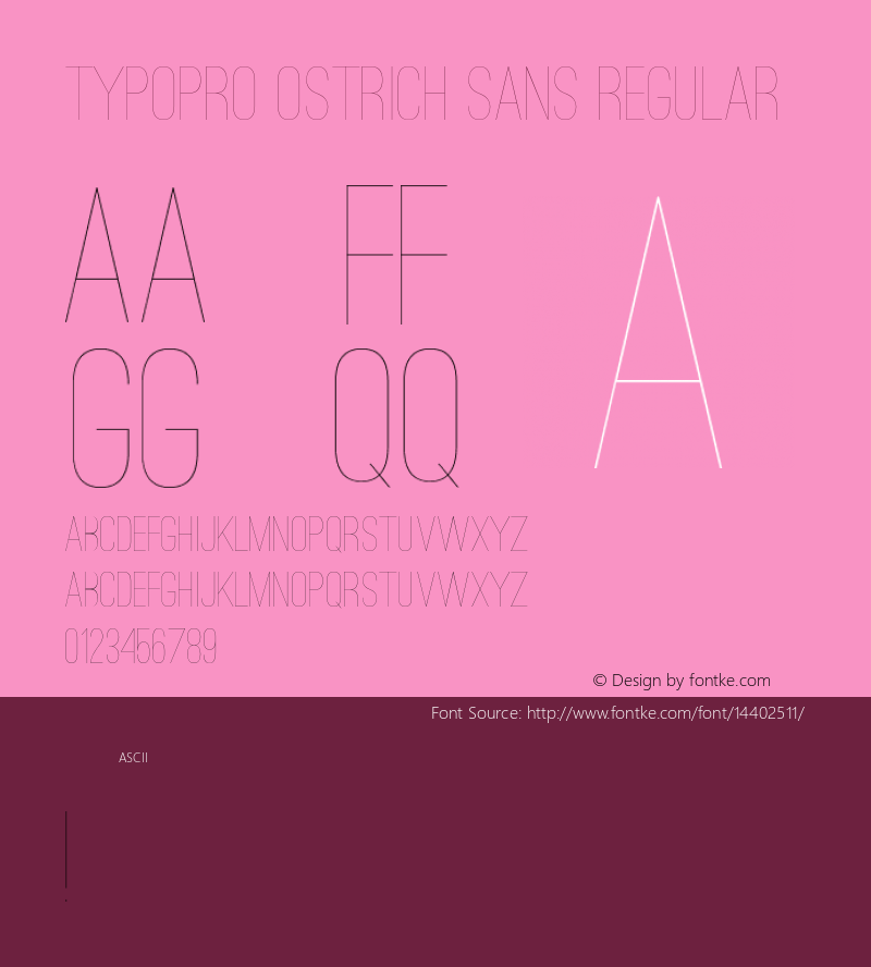 TypoPRO Ostrich Sans Regular Version 1.001;PS 001.001;hotconv 1.0.70;makeotf.lib2.5.58329 Font Sample