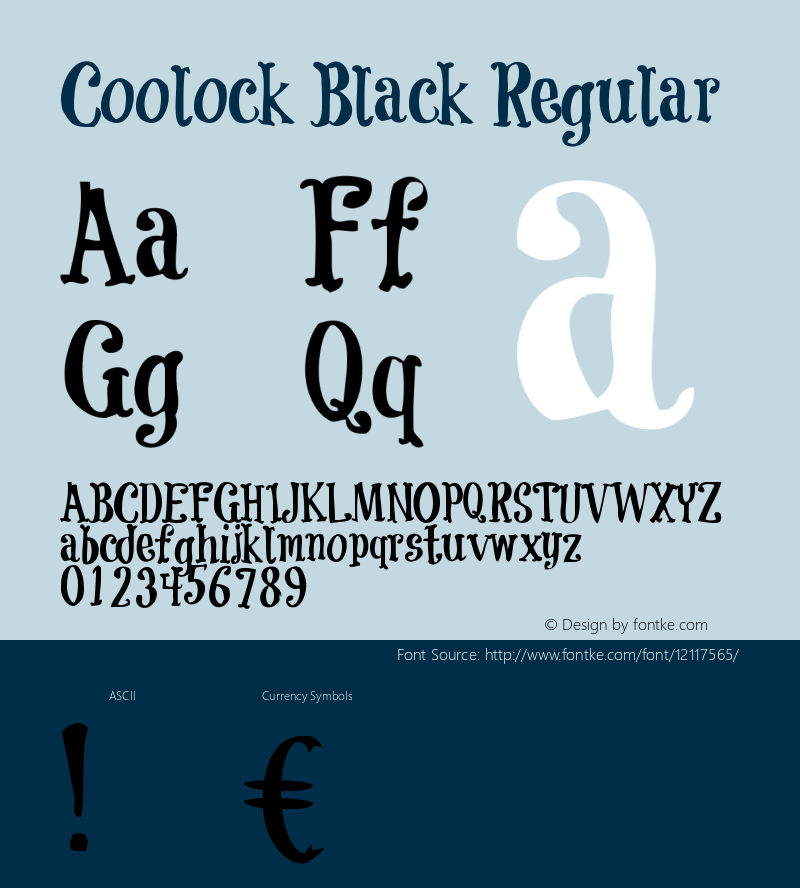 Coolock Black Regular Version 1.000;PS 001.001;hotconv 1.0.56 Font Sample