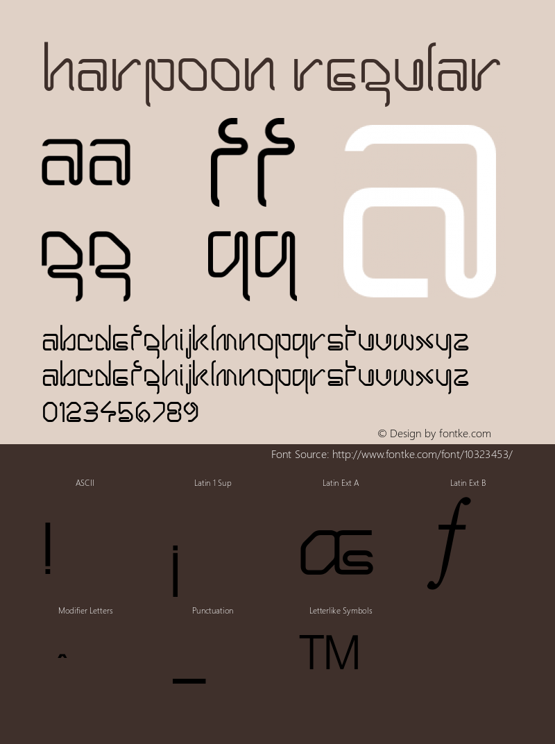 Harpoon Regular v1.0c Font Sample