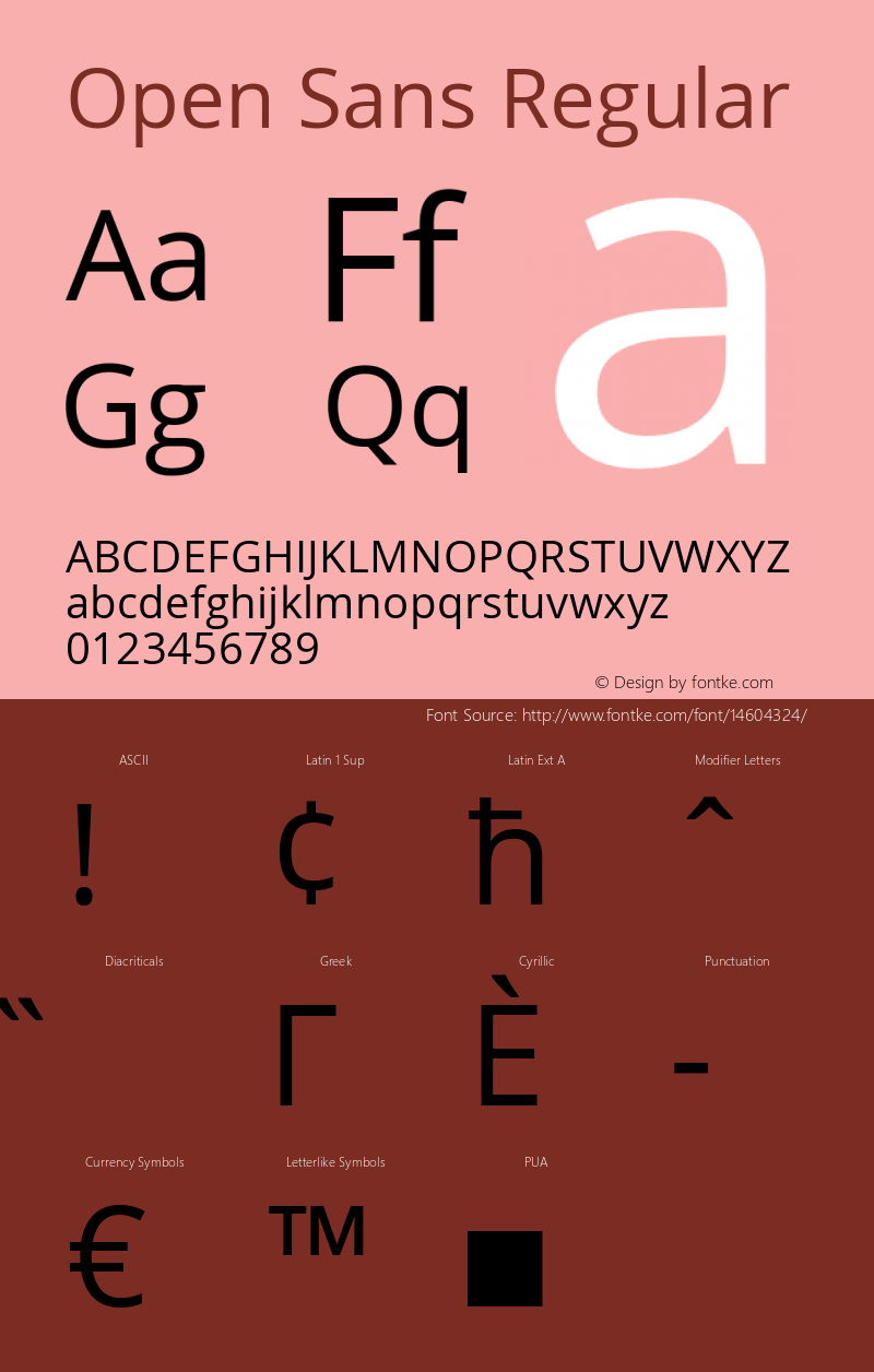 Open Sans Regular Version 1.10 Font Sample