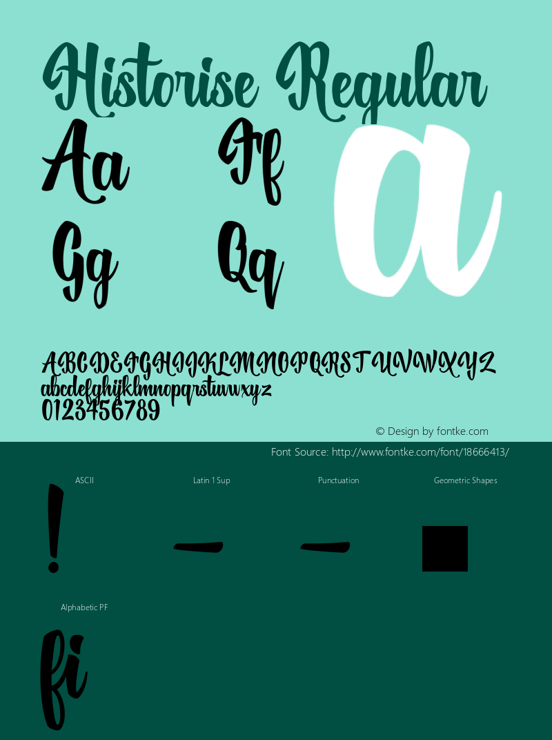 Historise Regular Version 1.000 Font Sample