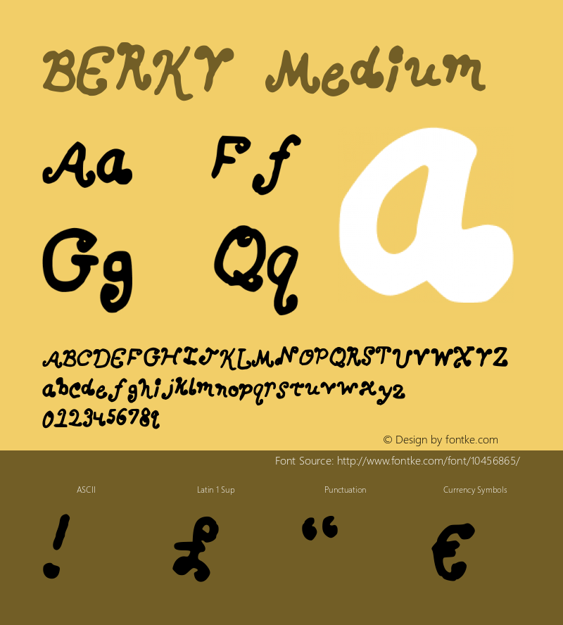 BERKY Medium Version 001.000 Font Sample