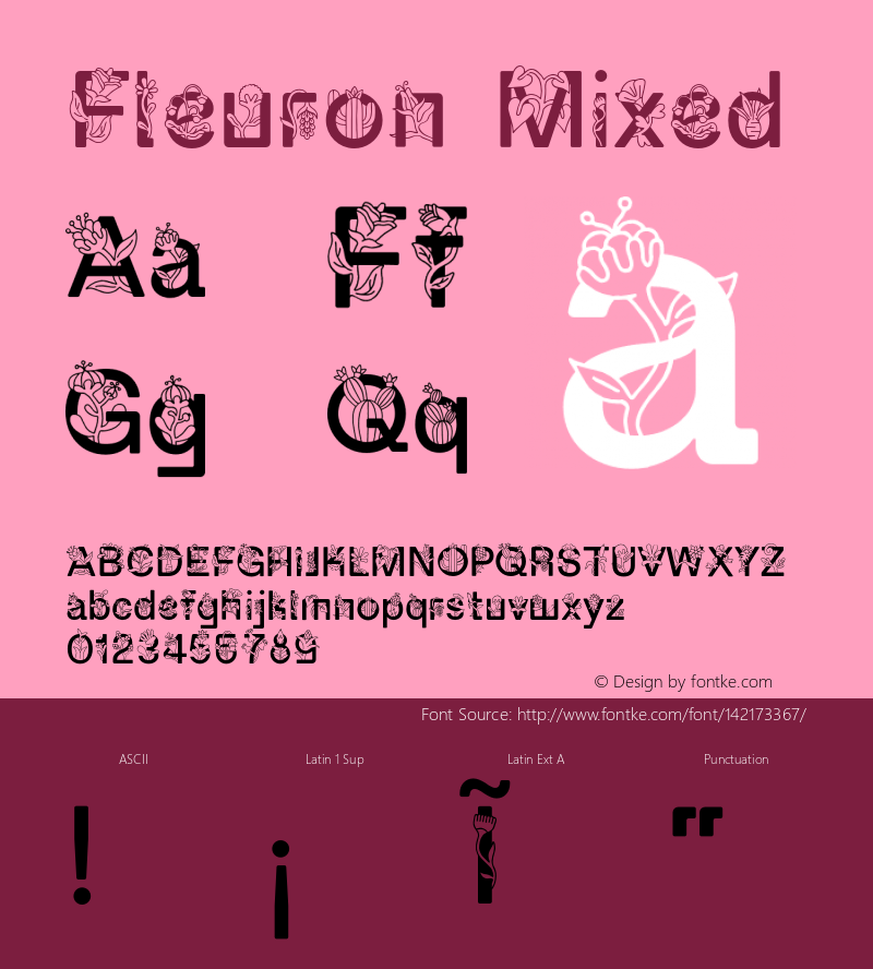 Fleuron Mixed Version 1.000;PS 001.000;hotconv 1.0.88;makeotf.lib2.5.64775 Font Sample