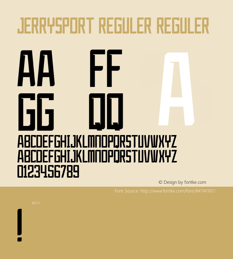 JerrySport Reguler Version 1.000 Font Sample