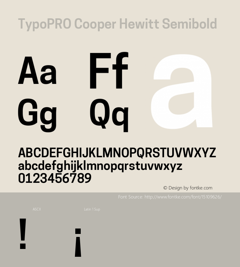 TypoPRO Cooper Hewitt Semibold 1.000 Font Sample