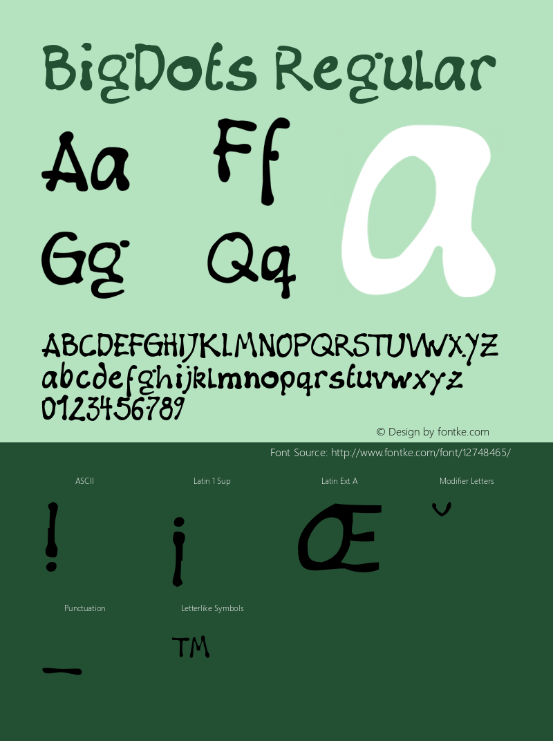 BigDots Regular 001.000 Font Sample