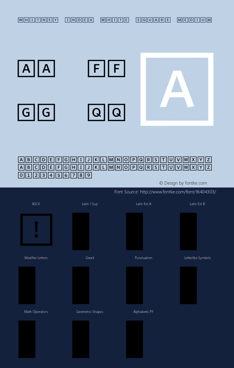 Whitney Index White Square Medium Version 1.3 Basic Font Sample