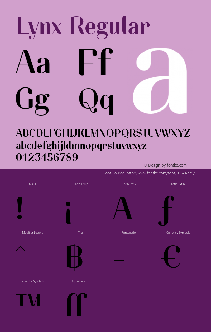 Lynx Regular Version 1.000;com.myfonts.easy.typomancer.lynx.regular.wfkit2.version.47y4 Font Sample