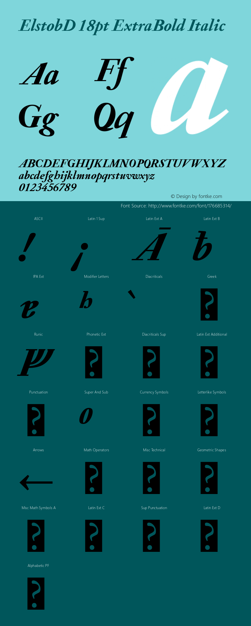 ElstobD 18pt ExtraBold Italic Version 1.015; ttfautohint (v1.8.3)图片样张