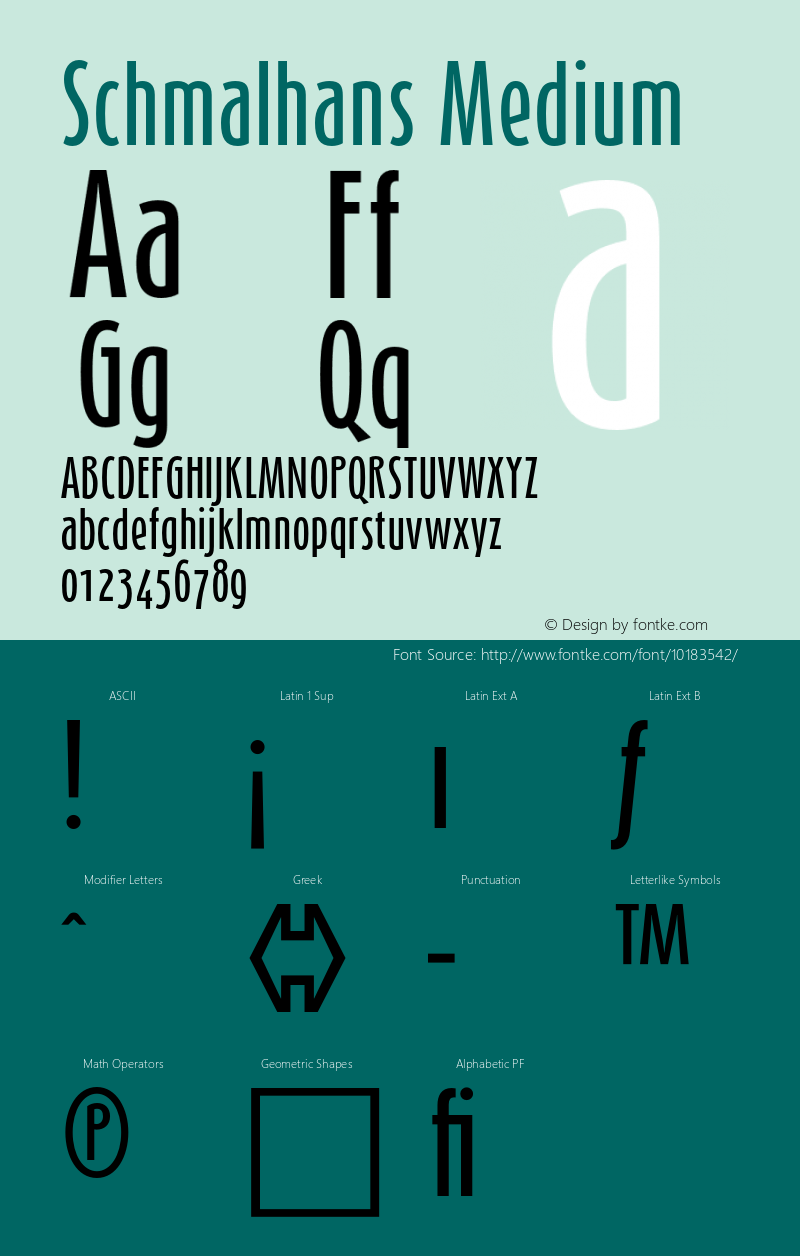 Schmalhans Medium 001.000 Font Sample