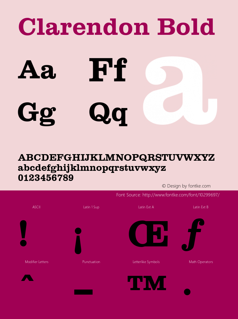 Clarendon Bold Version 1 Font Sample