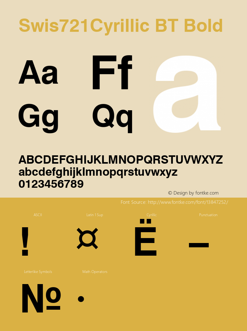 Swis721Cyrillic BT Bold mfgpctt-v1.85 Fri Sep 8 15:51:45 EDT 1995 Font Sample