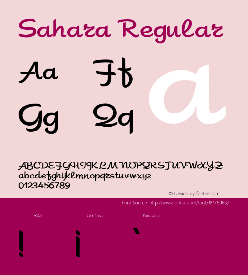 Sahara Regular Version 001.000 Font Sample