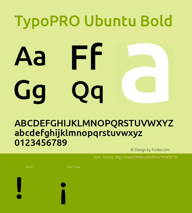 TypoPRO Ubuntu Bold Version 0.80 Font Sample