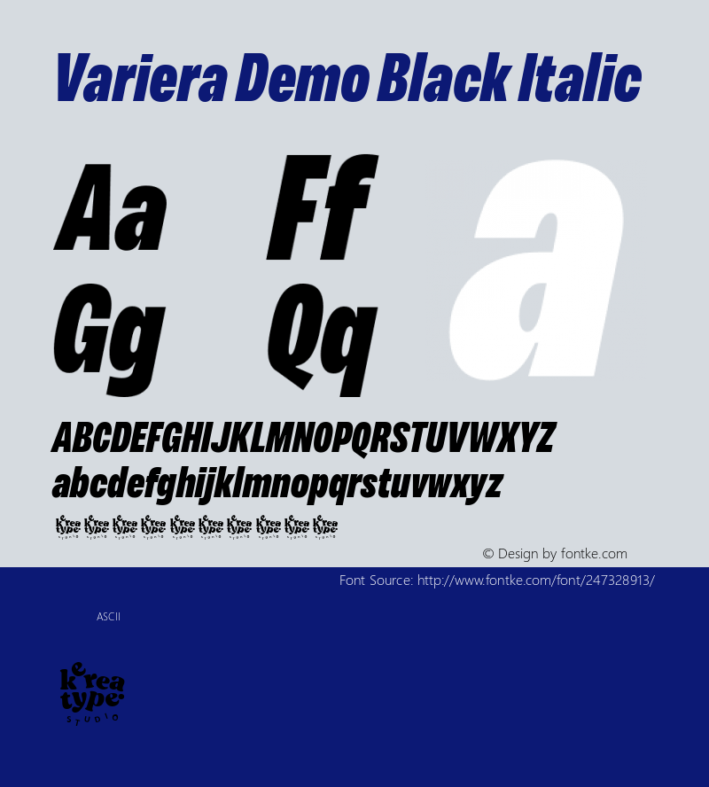 Variera Demo Black Italic Version 1.000图片样张