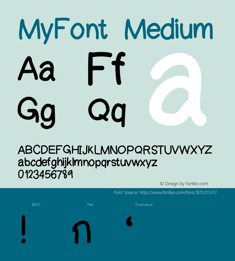 MyFont Version 001.000图片样张