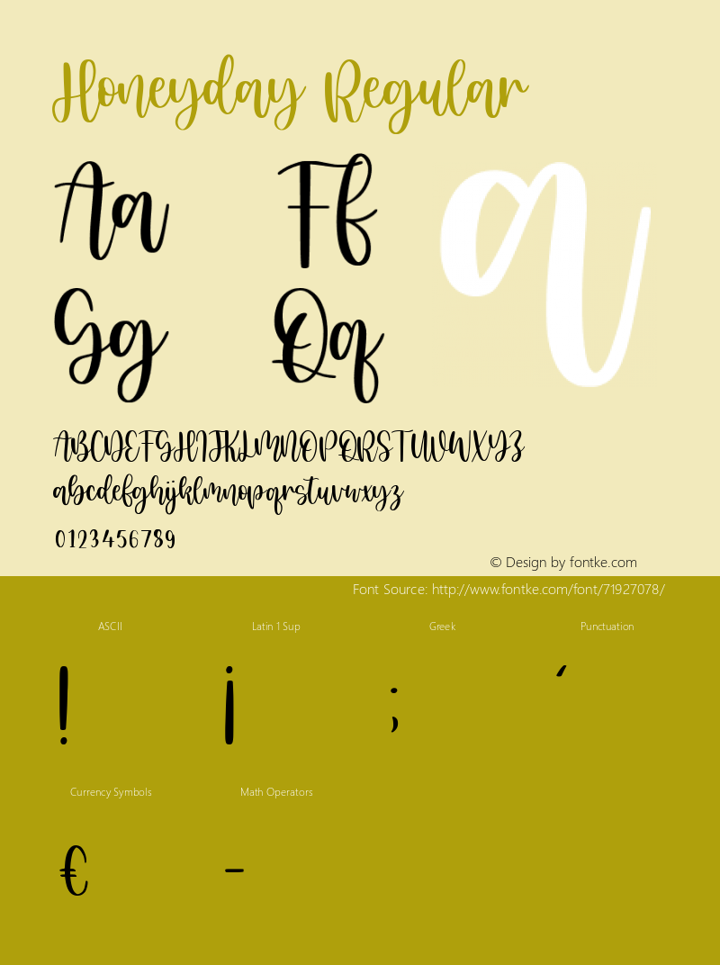 Honeyday Version 1.00;June 29, 2020;FontCreator 11.5.0.2430 64-bit Font Sample