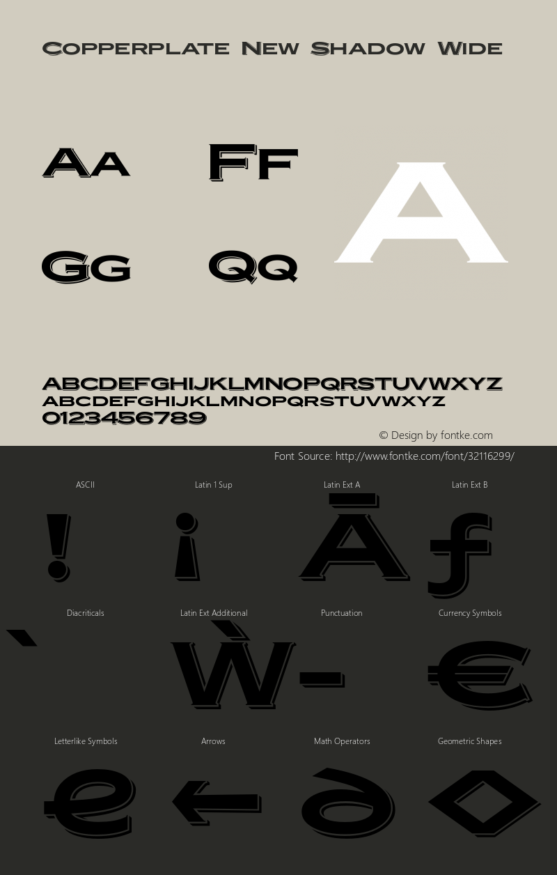 CopperplateNew-ShadowWide Version 1.000;PS 001.000;hotconv 1.0.88;makeotf.lib2.5.64775 Font Sample