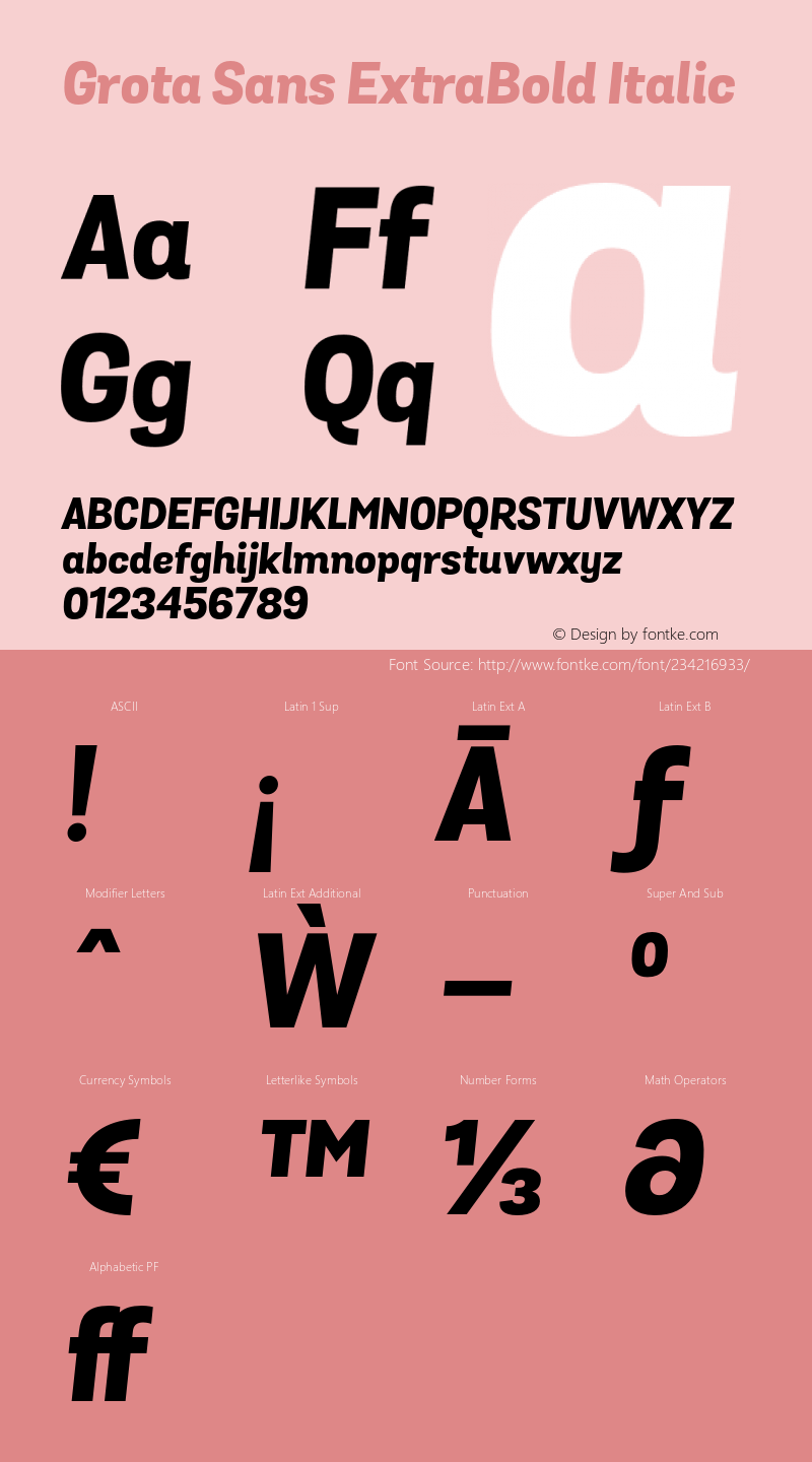 GrotaSansExtraBold-Italic 1.000图片样张