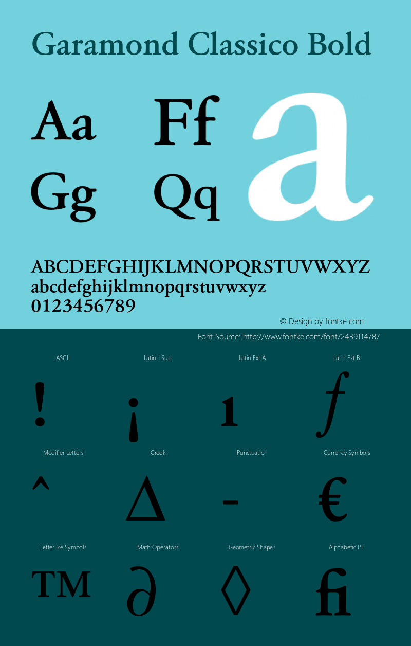 Garamond Classico Bold Version 1.10图片样张