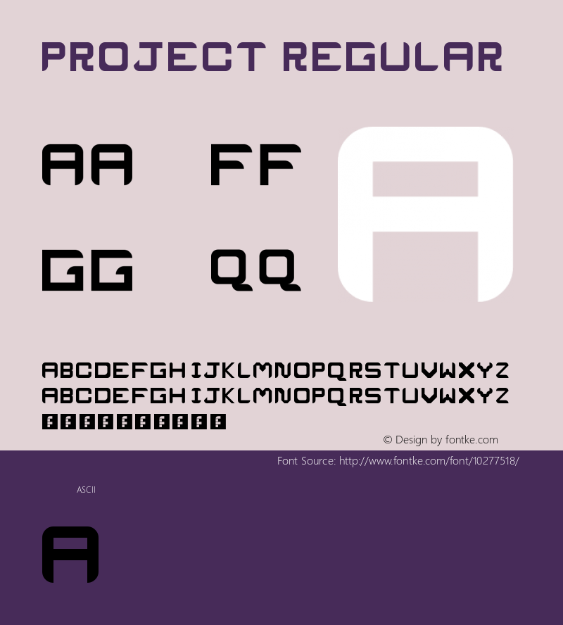 ProJecT Regular Version 1.0 Font Sample