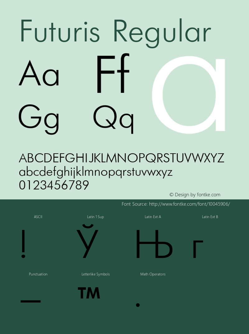 Futuris Regular Converted from i:\truetype\FUL____W.TF1 by ALLTYPE Font Sample