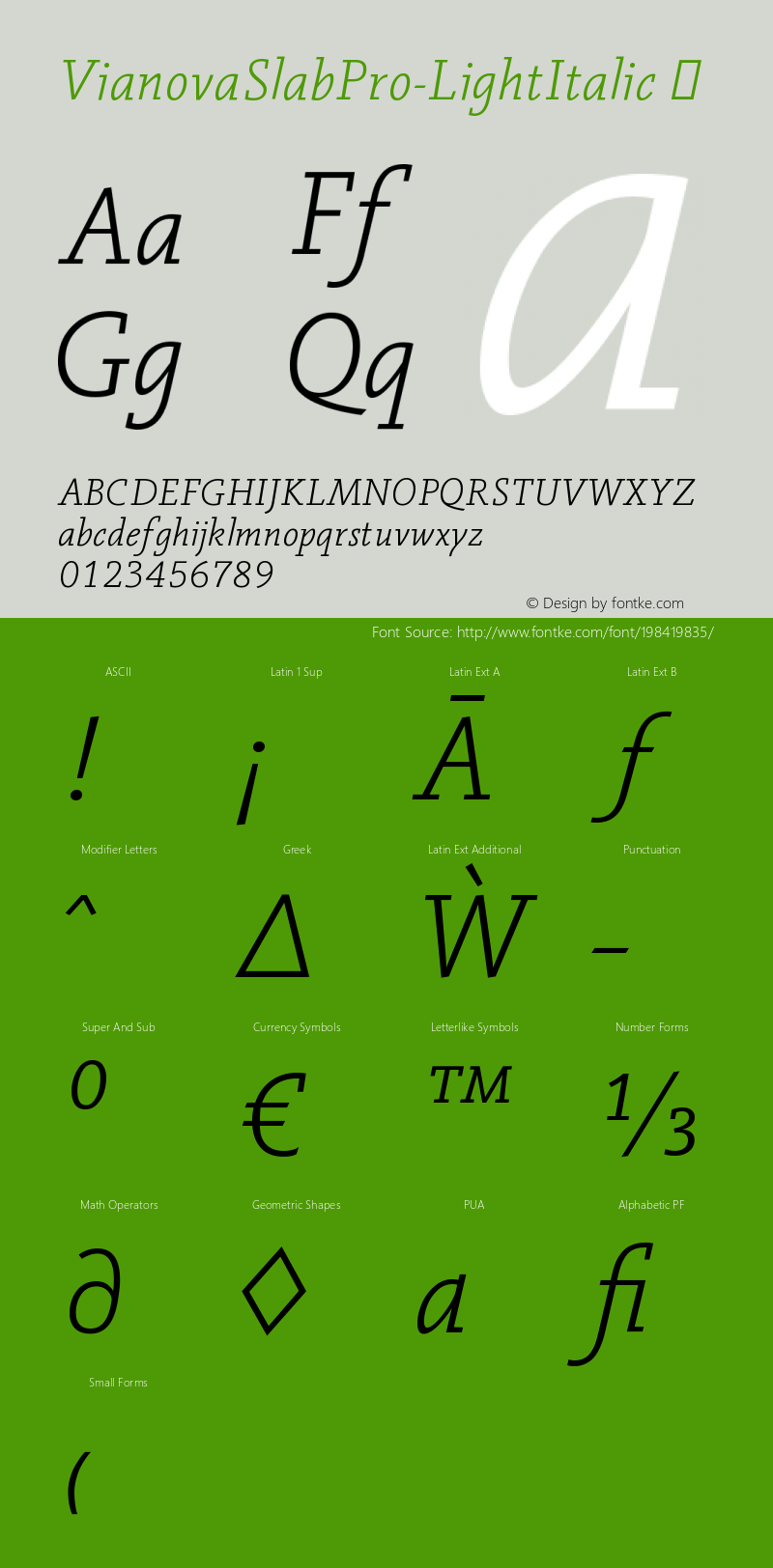 ☞Vianova Slab Pro LightItalic Version 001.000; ttfautohint (v1.5);com.myfonts.easy.ef.vianova-slab-pro.light-italic.wfkit2.version.4Zv4图片样张