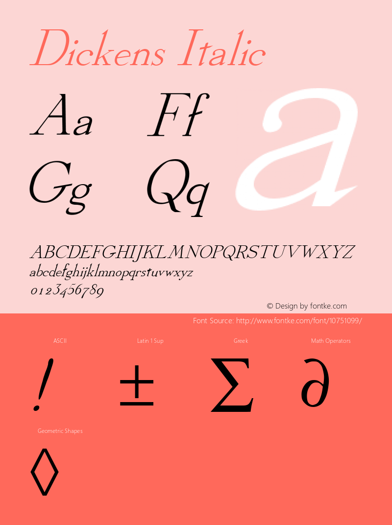 Dickens Italic Altsys Metamorphosis:4/9/92 Font Sample