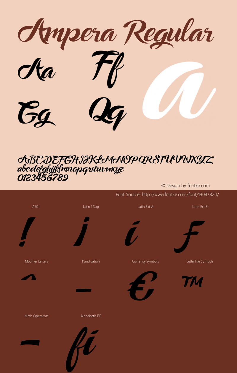 Ampera Regular Version 1.000 Font Sample