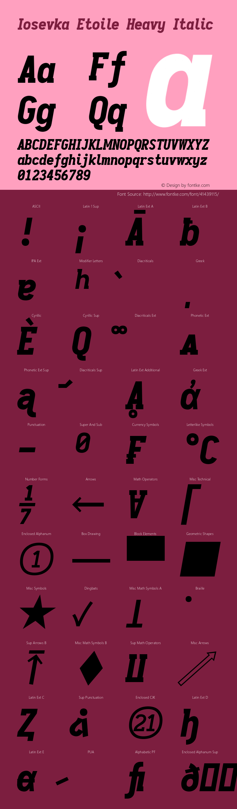 Iosevka Etoile Heavy Italic 2.3.1; ttfautohint (v1.8.3) Font Sample