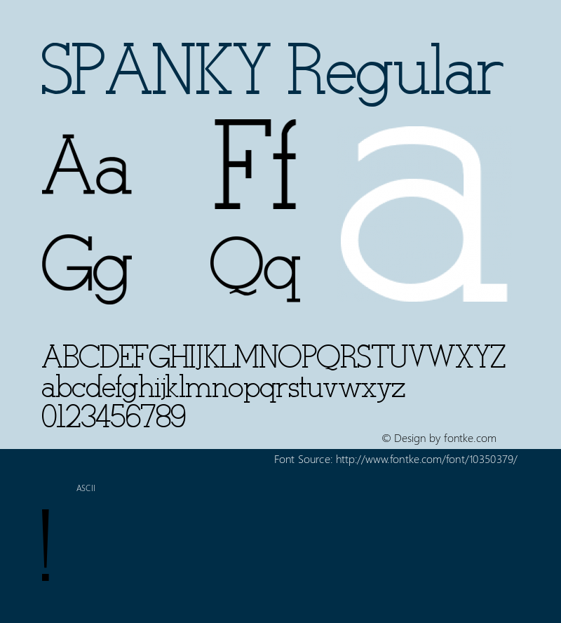 SPANKY Regular Unknown Font Sample