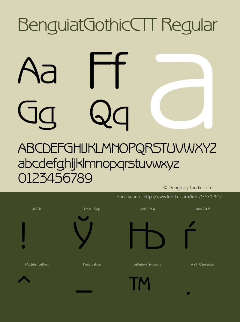 BenguiatGothicCTT Regular 1.100.000 Font Sample