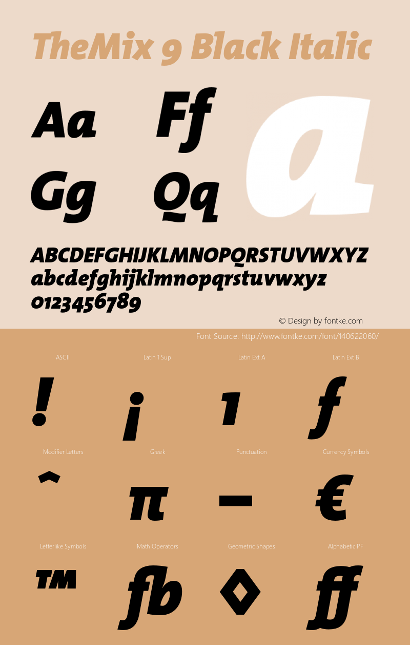 TheMix-9BlackItalic 1.0 Font Sample