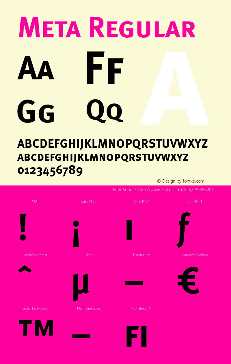 Meta Regular 004.301 Font Sample