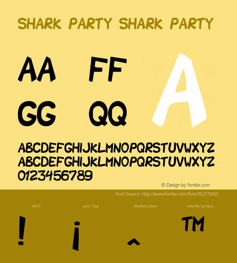 Shark Party Shark Party 001.000 Font Sample