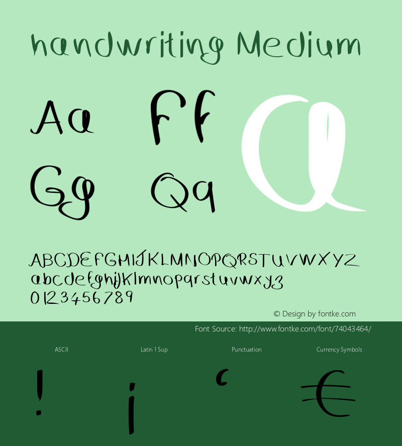 handwriting Version 001.000 Font Sample