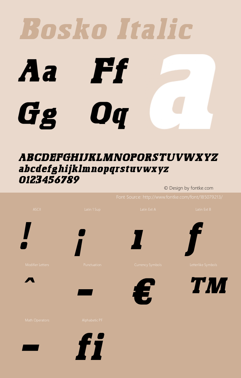 Bosko-Italic 1.000图片样张