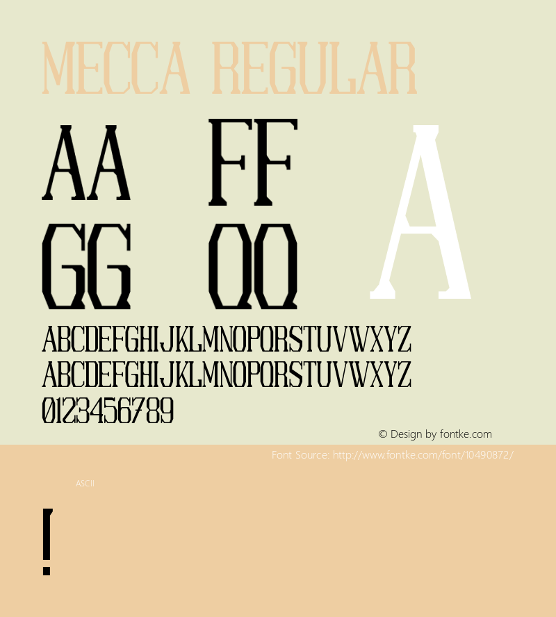 Mecca Regular Version 001.001 Font Sample