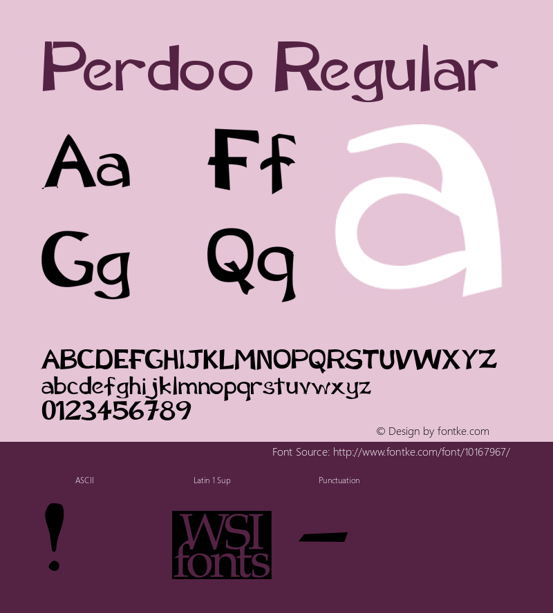 Perdoo Regular The IMSI MasterFonts Collection, tm 1995, 1996 IMSI (International Microcomputer Software Inc.) Font Sample