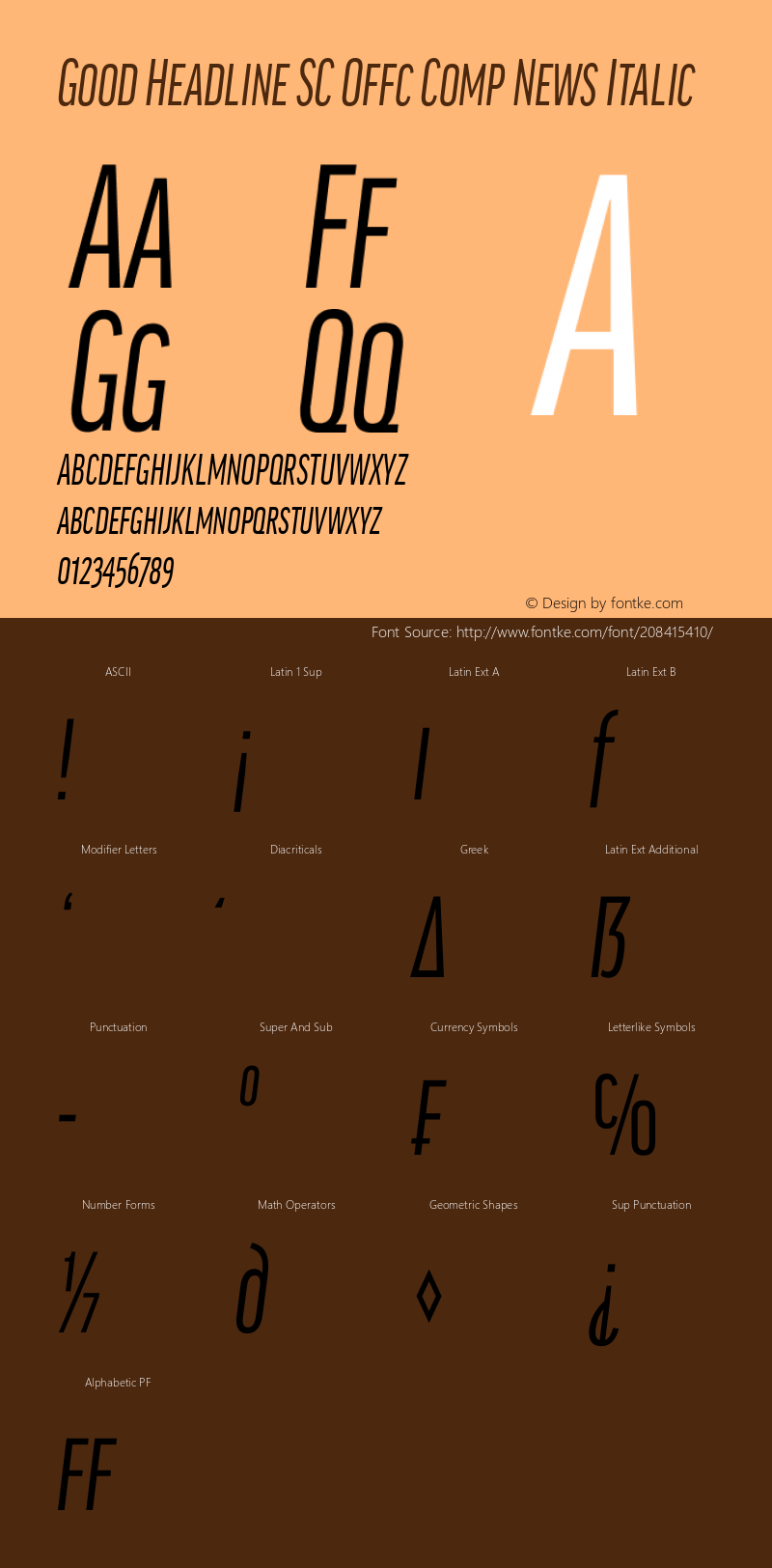 Good Head SC Offc Comp News Italic Version 7.504; 2014; Build 1020图片样张