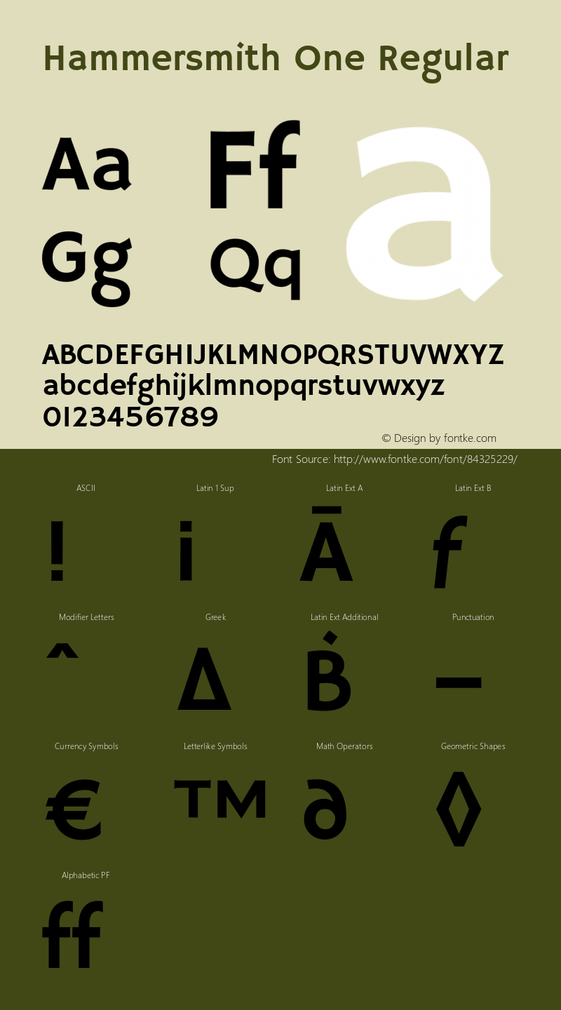 Hammersmith One Regular Version 1.003 Font Sample