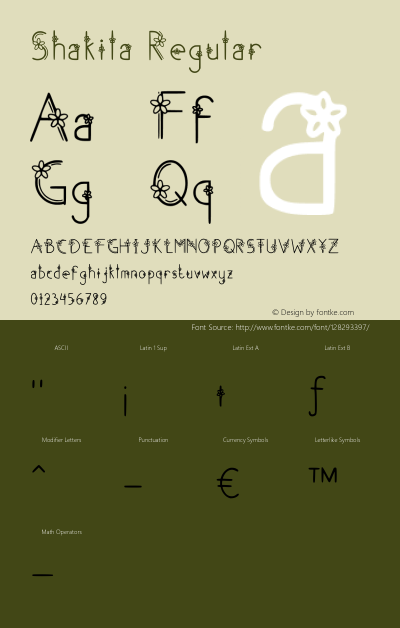 Shakila Regular Version 002.001 Font Sample