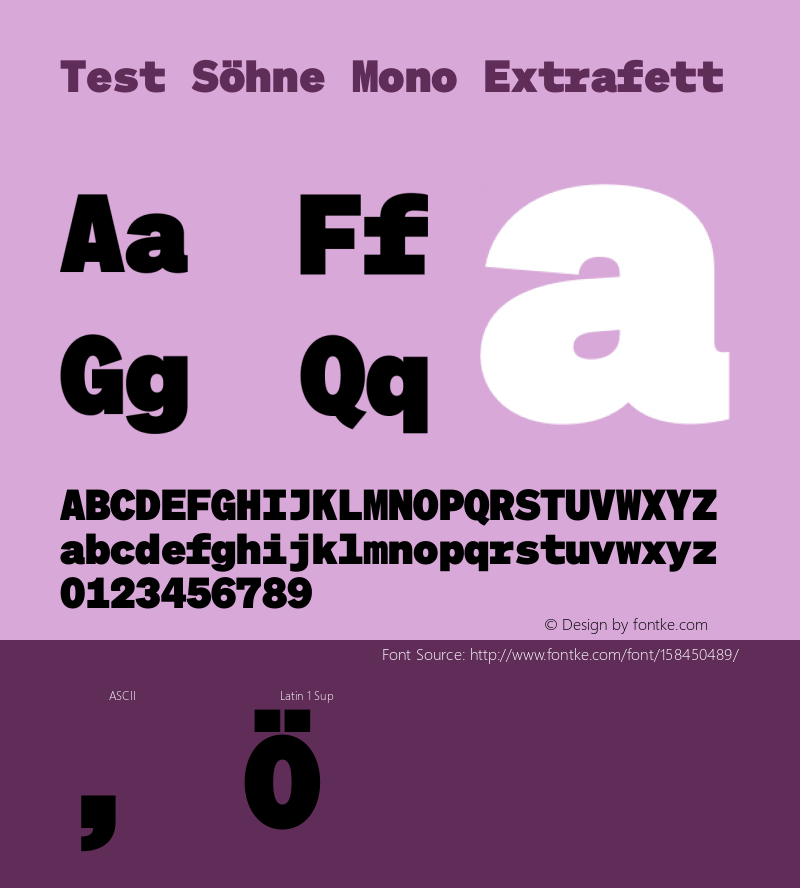 Test Söhne Mono Extrafett Version 1.108;hotconv 1.0.116;makeotfexe 2.5.65601 Font Sample