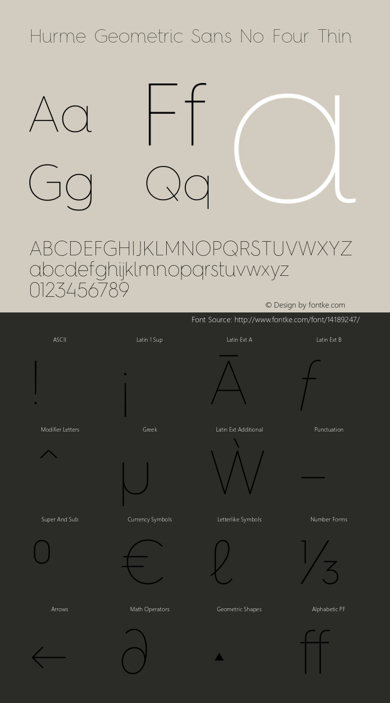 Hurme Geometric Sans No Four Thin 1.001 Font Sample