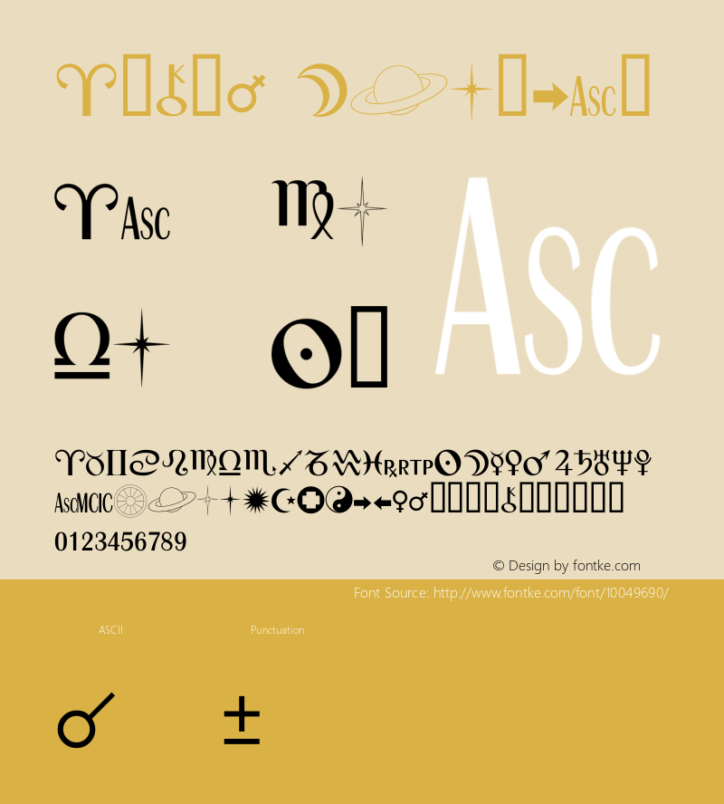 Astro Regular Version 2.32 Dated 4.1 09.3.1996 Font Sample