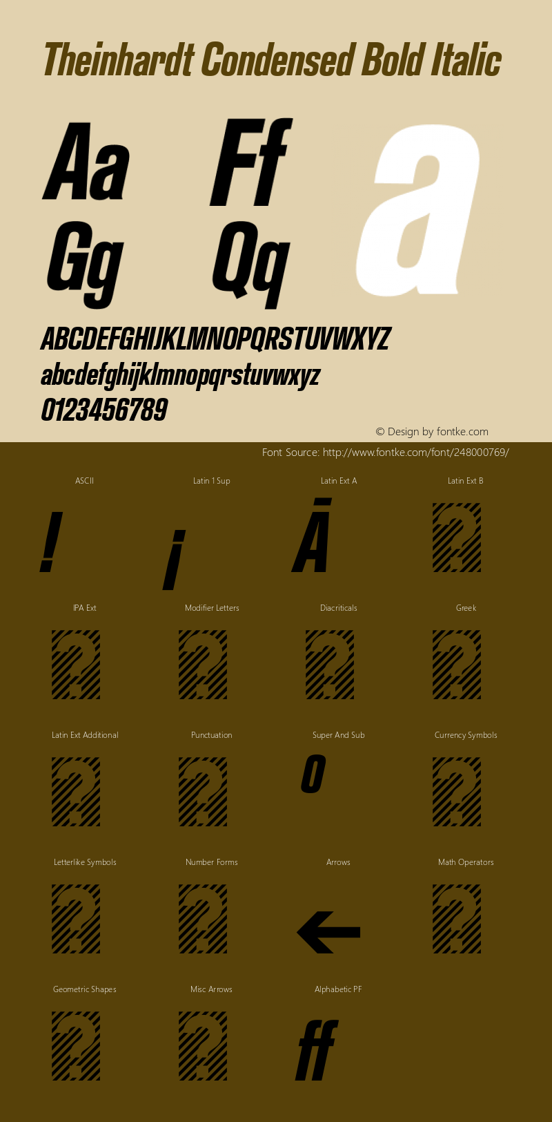 Theinhardt Condensed Bold Italic Version 1.002; build 0002图片样张