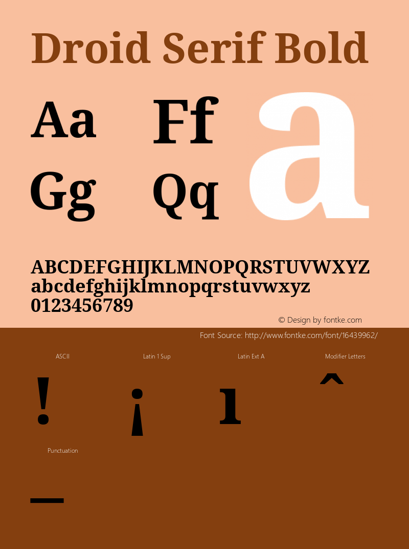 Droid Serif Bold Version 1.00 build 112 Font Sample