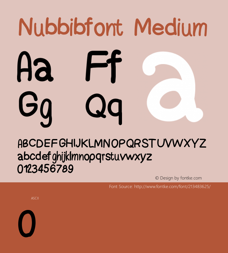 Nubbibfont Version 001.000图片样张