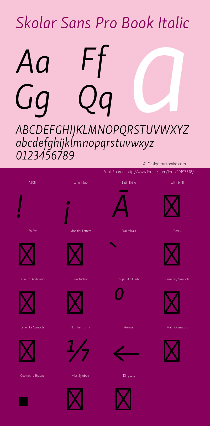 SkolarSansPro-BookItalic Version 1.000;PS 001.001;hotconv 1.0.56 Font Sample